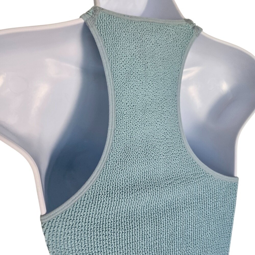 ZARA Blue Textured Knit Racerback Tank Top Size M-L‎ Minimalist Y2K Chic Summer - Picture 6 of 7